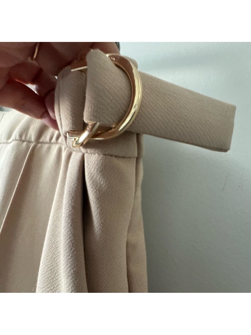 Ever New Melbourne Mila D-Ring Beige Wide-Leg Women's Pants - Picture 5 of 16